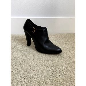 Miu Miu Black Leather Buckle Ankle Boots Booties